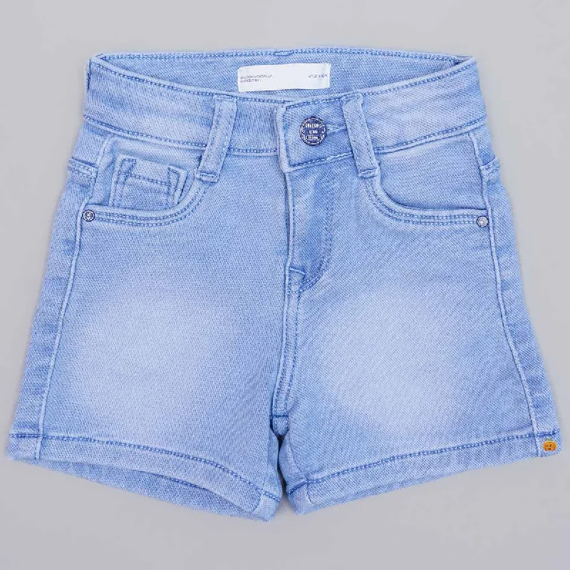 Solid Denim Girls Shorts Denim Skirt Casual