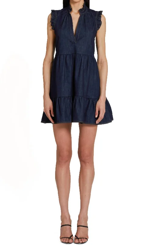 Alcott Denim Dress In Indigo Pencil Denim Skirt