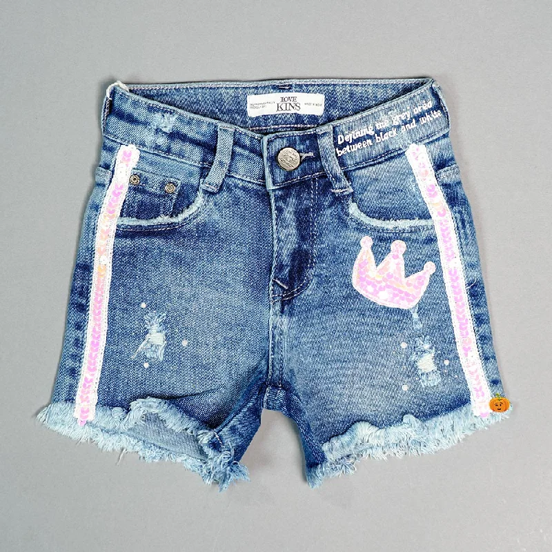 Stylish Denim Shorts for Girls and Kids Elegant Denim Skirt