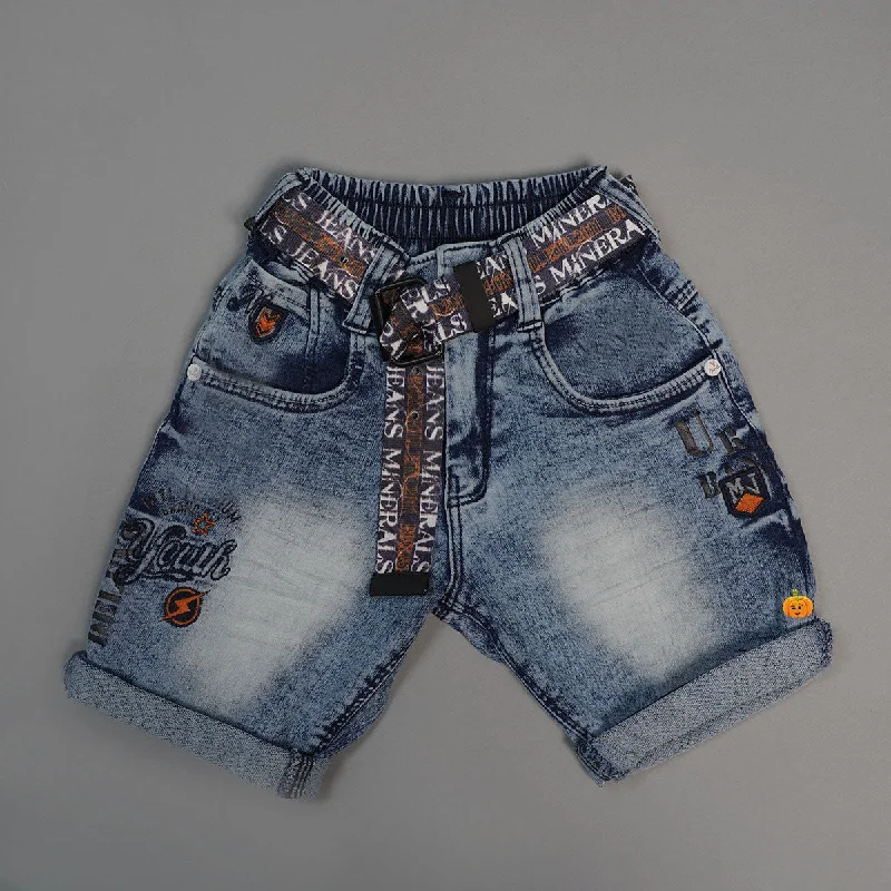 Shaded Denim Shorts For Boys A-line Denim Skirt