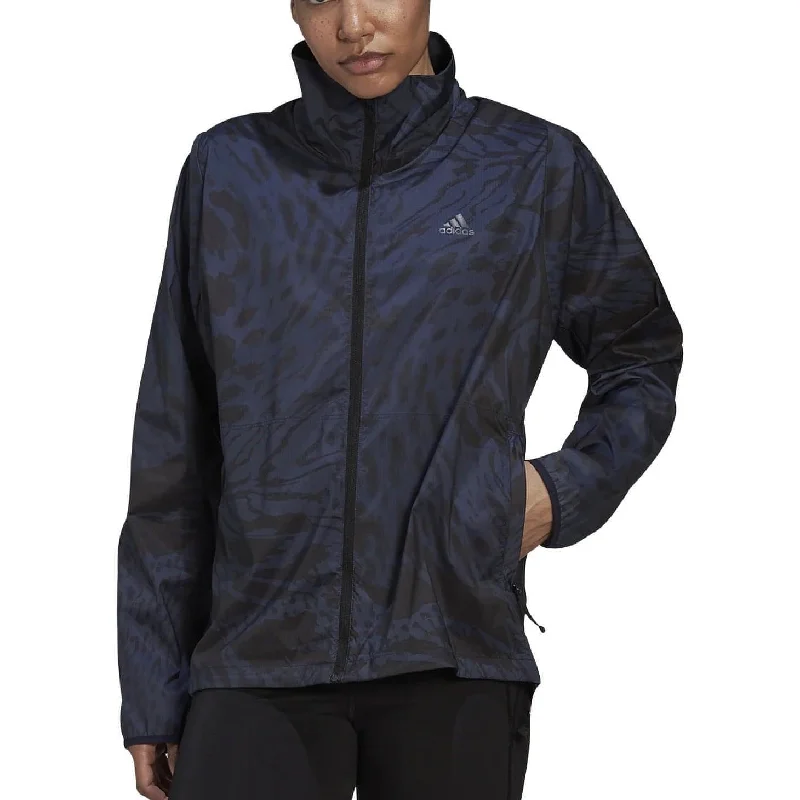 adidas Fast Womens Running Jacket - Navy Women's designer jackets