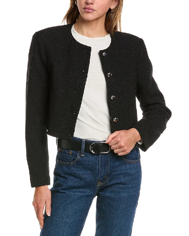 Femme Society Wool-Blend Jacket Structured Blazer Jacket