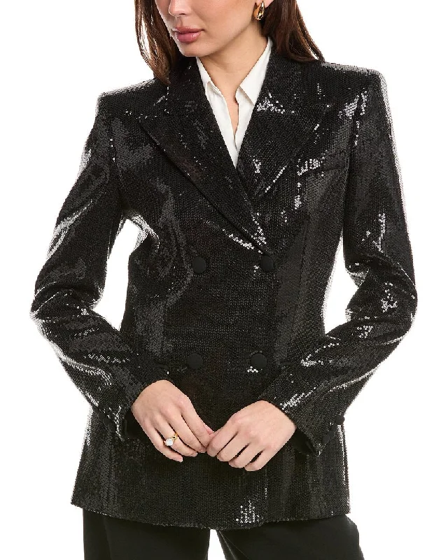 Michael Kors Sequin Double-Breasted Jacket Chic Blazers for Women