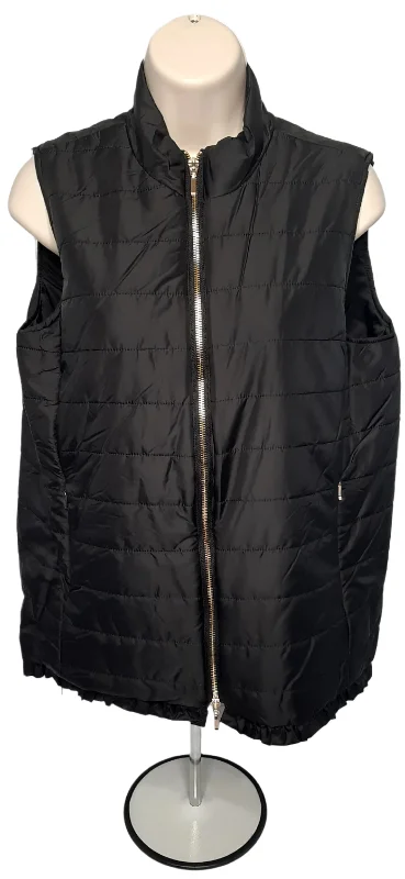 Vest-Black-Zipper Front-2Pocket-Women's-M14201vm