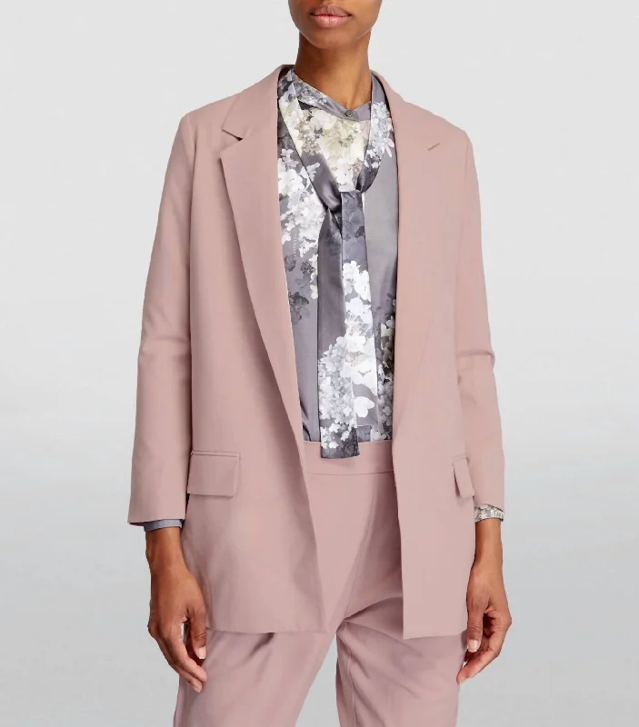 Aleida Long Sleeve Dusty Tri Blazer In Pink Slim Fit Blazer