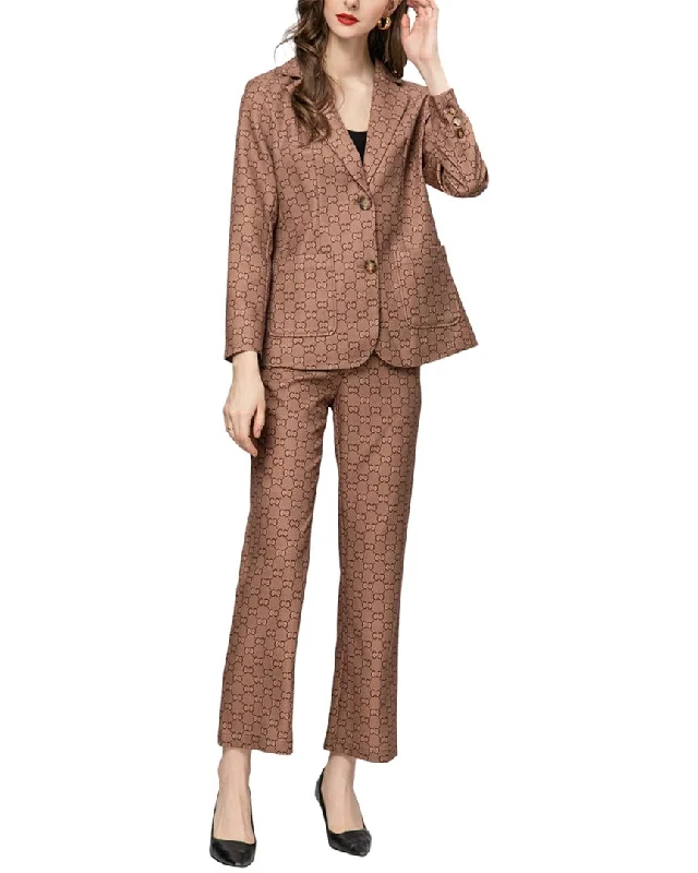 BURRYCO 2pc Blazer & Pant Set Elegant Blazer Look