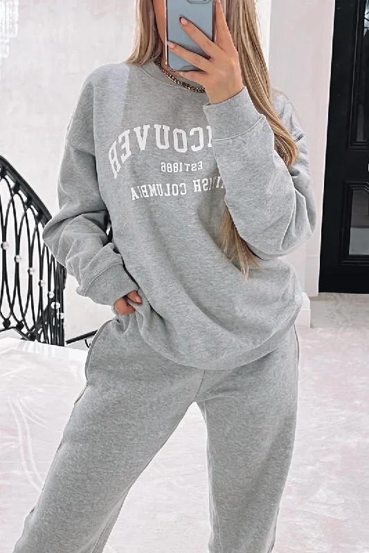 Grey Oversized Vancouver Sweatshirt - Kyran Pullover Sweater Look