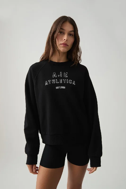 Retro Logo Crew Warm Pullover for Fall