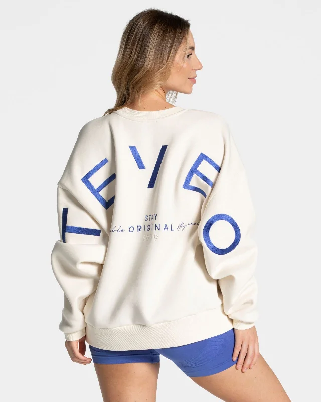 Signature Oversized Sweater "Off White" Relaxed Fit Pullover