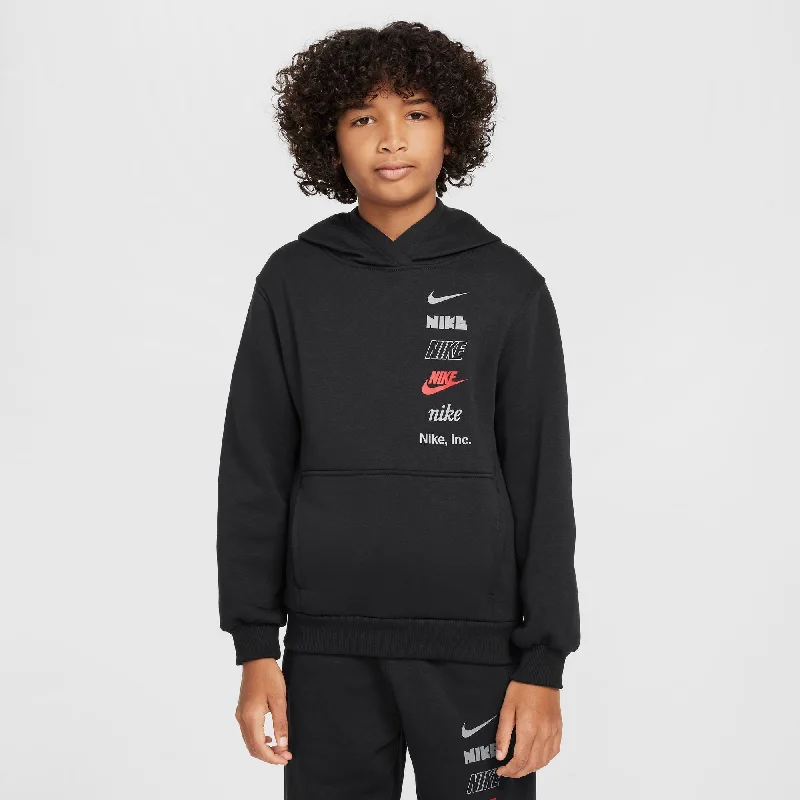 Kid Nsw Club Fleece Hoodie Pullover with Ribbed Detail