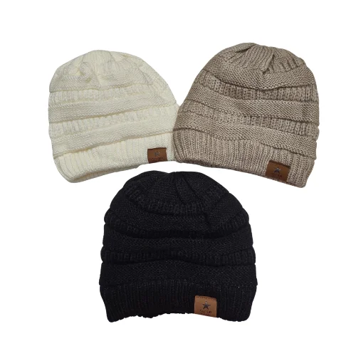 Hat Slouch Fleece Lined 3 colors Taupe, Cream or Black