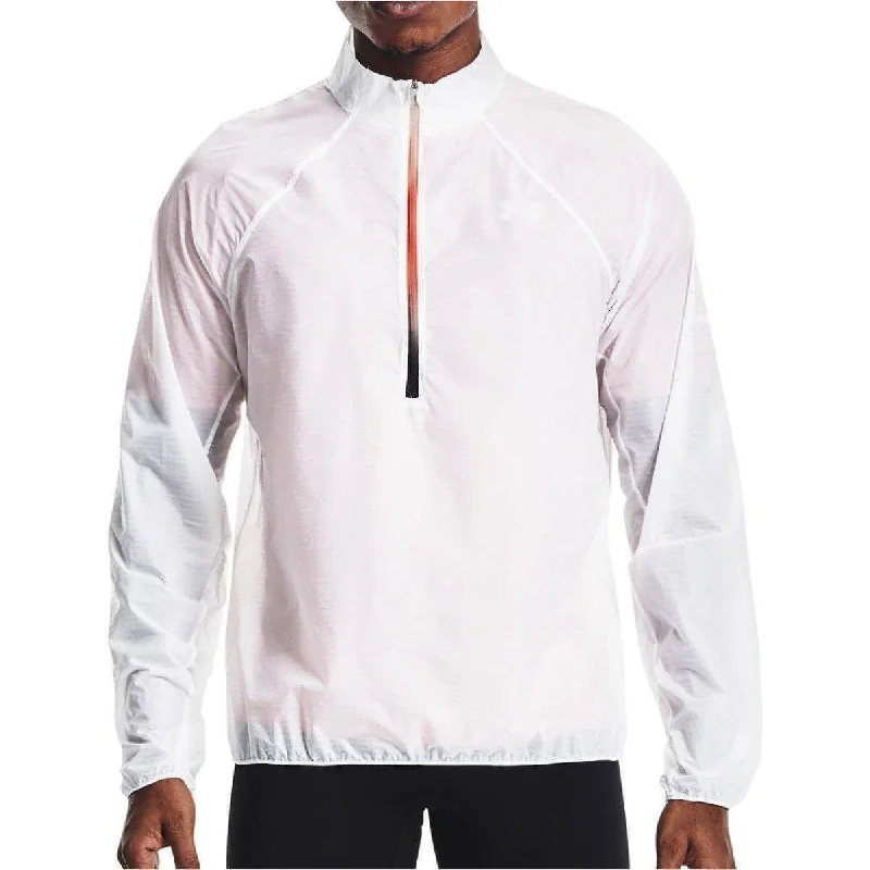 Under Armour Impasse Flight Half Zip Mens Running Jacket - White Women's lined jackets