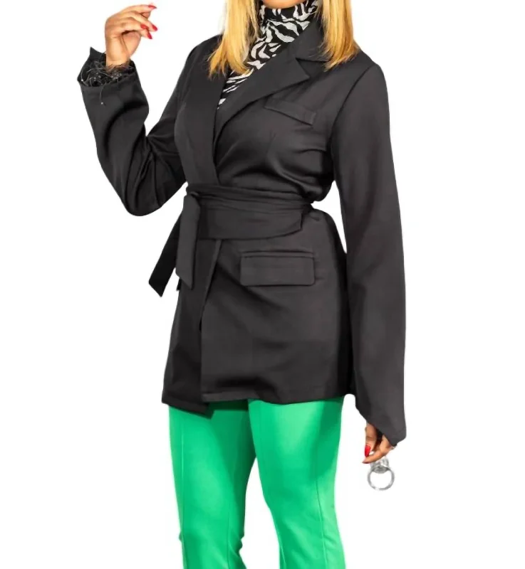 A-Line Blazer Shirt Top In Black Professional Women’s Blazer