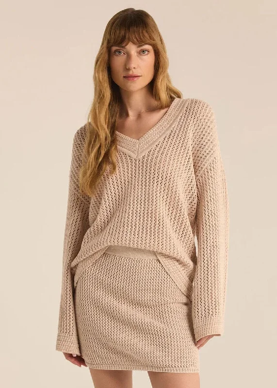 Kiami Crochet Sweater - Natural Casual Sweater Pullover