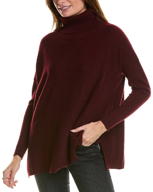 Forte Cashmere Button Neck Oversized Cashmere Pullover High-end sweaters