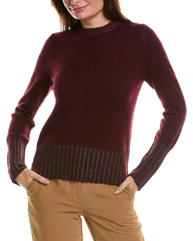 Forte Cashmere Plaited Crewneck Wool & Cashmere-Blend Sweater Soft-touch sweaters