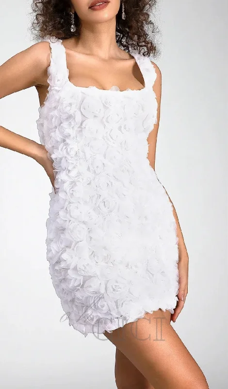 WHITE FLOWER MINI DRESS Summer mini dresses