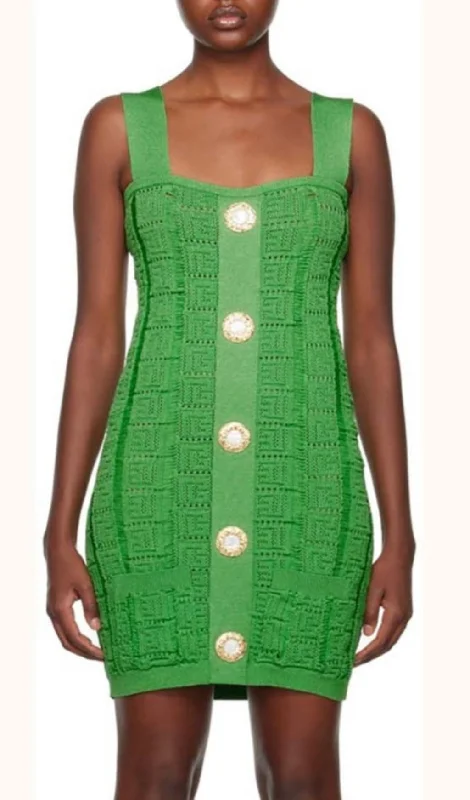 BODYCON KNIT MINI DRESS IN GREEN PrettyLittleThing mini dresses