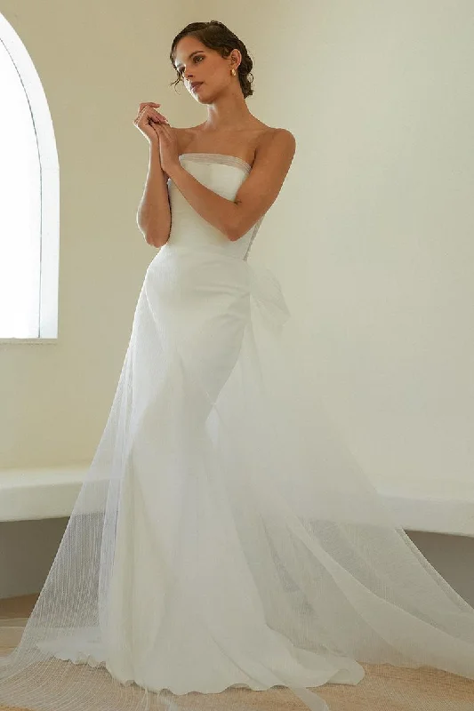 Chic Strapless Drapped Mermaid Ivory Wedding Dress QW2171 Wedding Dress Style