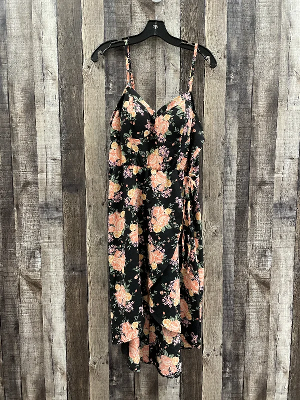 Floral Print Dress Casual Midi Lily Rose, Size Xl Smocked midi dresses