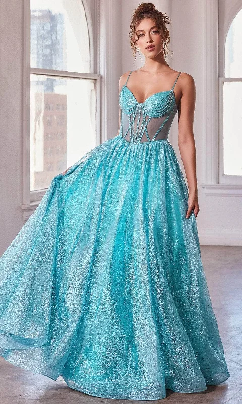 Cinderella Divine CD832 - Sheer Corset Sleeveless Ballgown Luxury party dresses