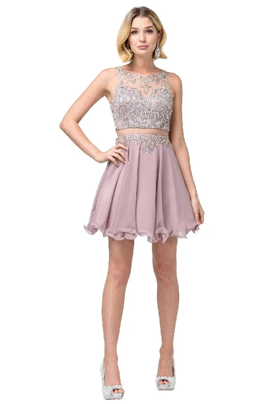 Dancing Queen - 3052 Embellished Halter A-line Cocktail Dress Stretchy party dresses