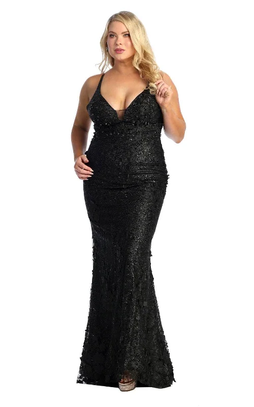 May Queen RQ7932 - Embellished V-Neck Evening Gown Must-have party dresses for this season