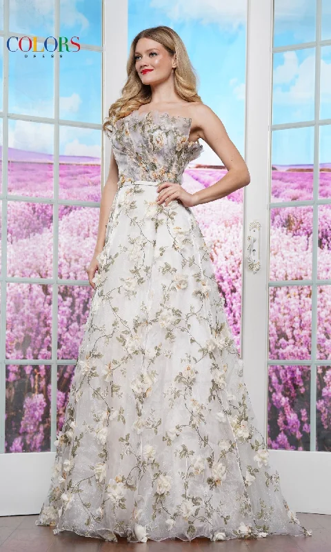 3D Flower Print Prom Ball Gown: Colors Dress 3502 Must-have floral dresses for this season