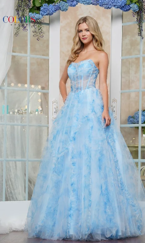 Floral-Print Prom Ball Gown: Colors Dress 3546 Best floral dresses for petites