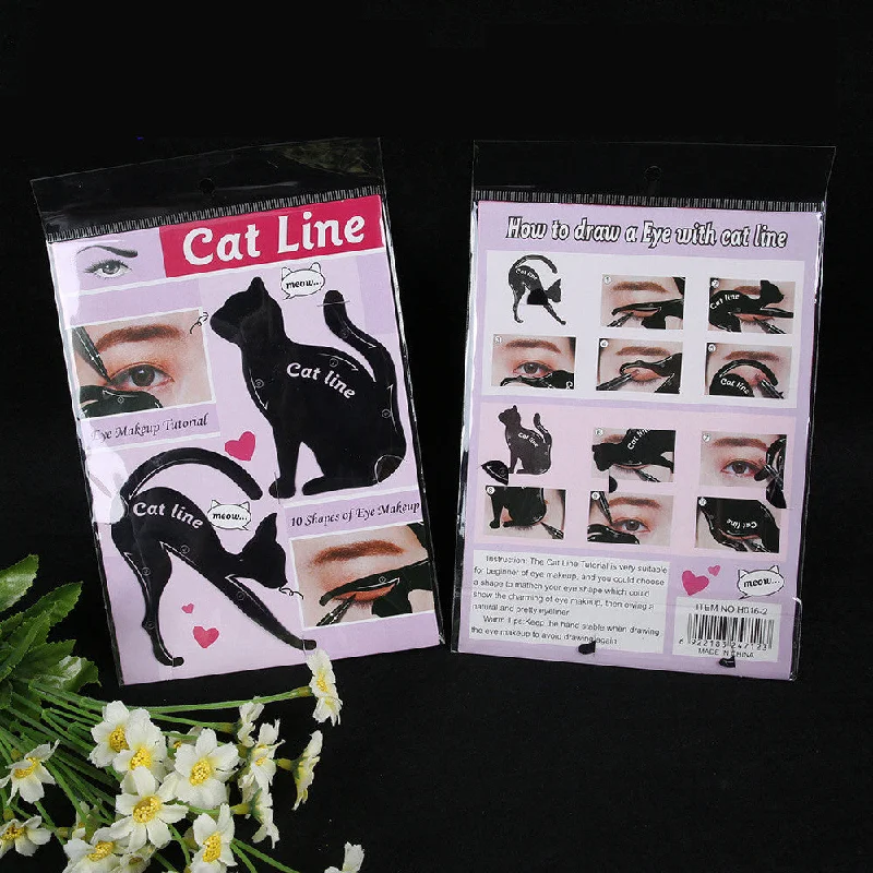 2Pcs Women Cat Line Pro Eye Makeup Tool Eyeliner Stencils Template Shaper Model High-low unclassified dresses