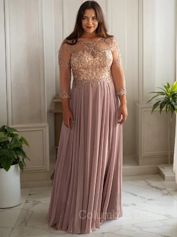 A-line/Princess Scoop Floor-Length Chiffon Mother of the Bride Dresses With Pleats Gowns Affordable unclassified dresses