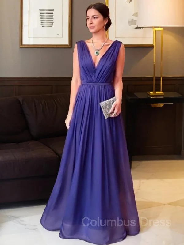 A-Line/Princess V-neck Floor-Length 30D Chiffon Mother of the Bride Dresses With Ruffles Gowns High-low unclassified dresses