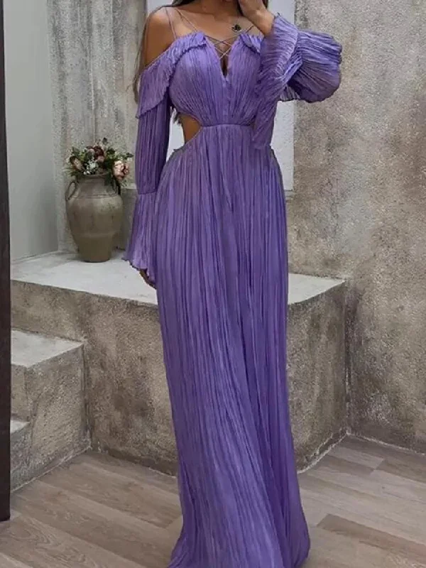 Purple Off Shoulder Dress Wedding guest unclassified dresses