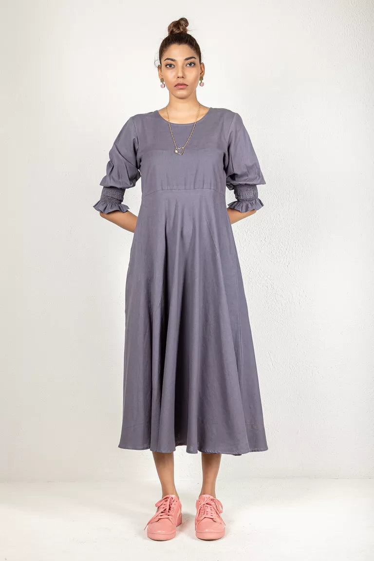 Cotton Flax Grey Dress Beach unclassified dresses