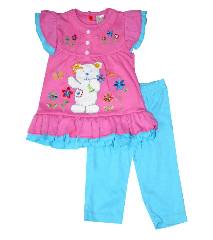 Cutey Couture Kids Girls Applique Embroidery Detail Dress Legging Set Age 6-24 Months Unique unclassified dresses