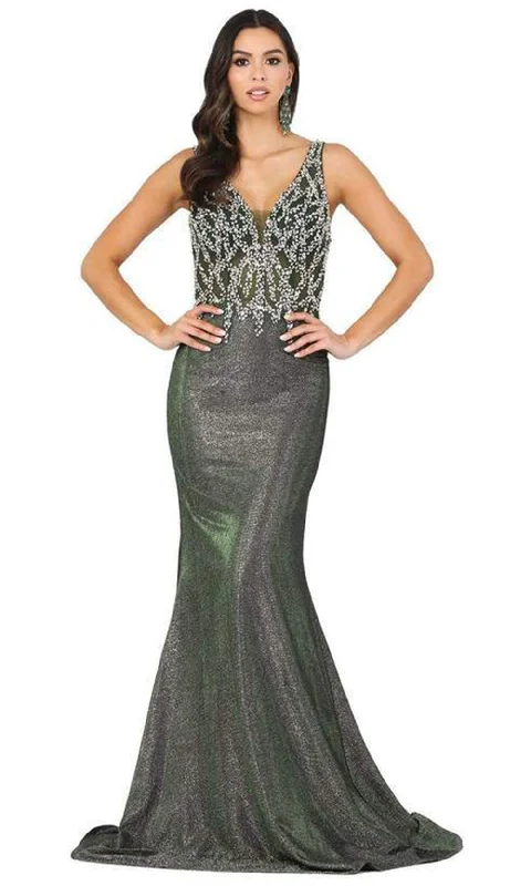 Dancing Queen - Beaded V-Neck Mermaid Dress 2941SC Women's unclassified dresses