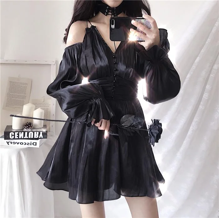 Double Shoulder Strap Lantern Sleeve Dress SD00990 Winter unclassified dresses