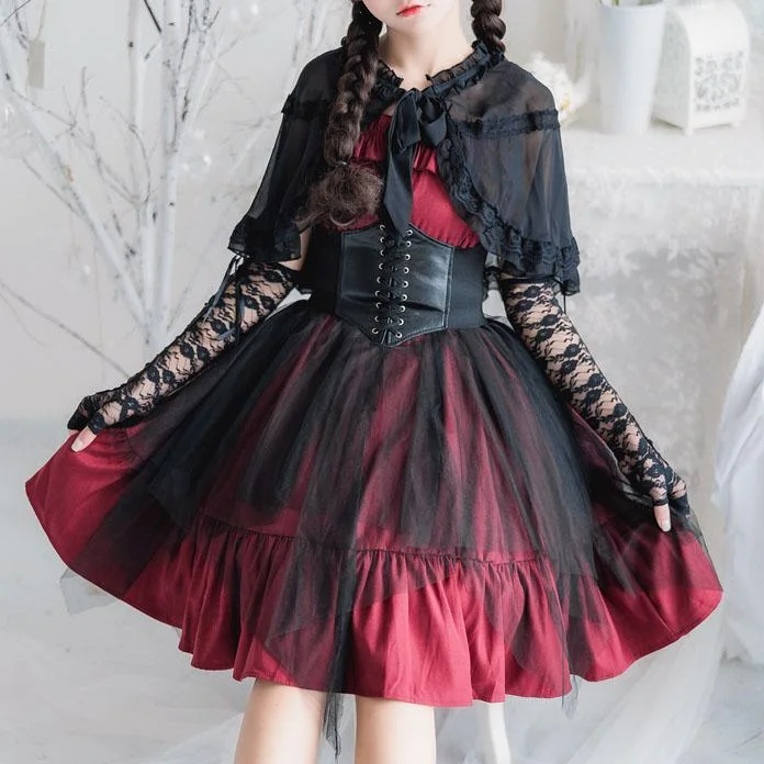 Elegant Lolita Ruffle Mesh Sleeve-less Dress SD00363 High-end unclassified dresses