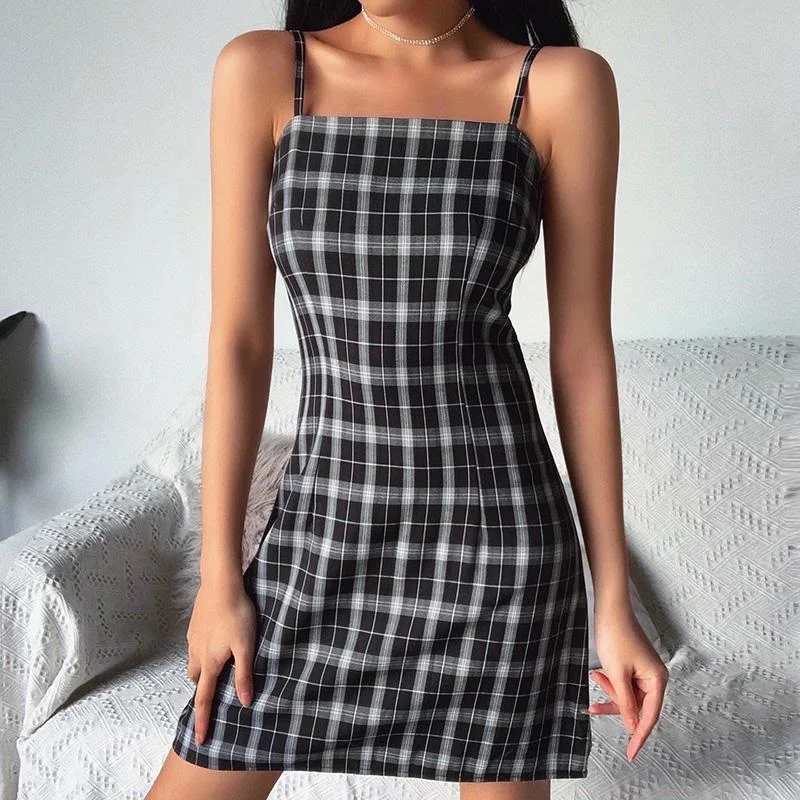 French Retro Plaid Dress SD00128 Club unclassified dresses