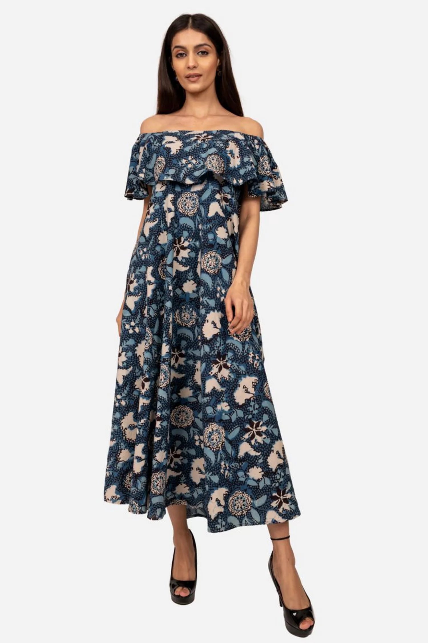 Indigo off shoulder dress Casual unclassified dresses