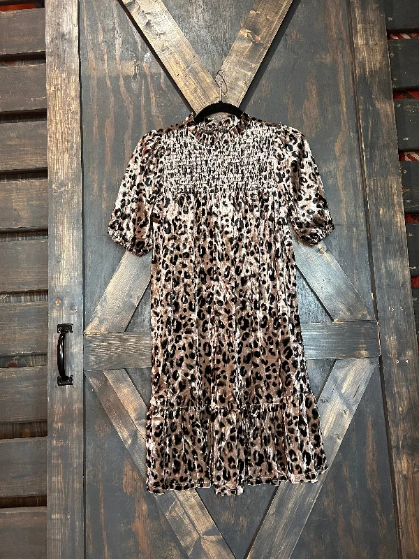 Leopard Velvet Dress Lace unclassified dresses