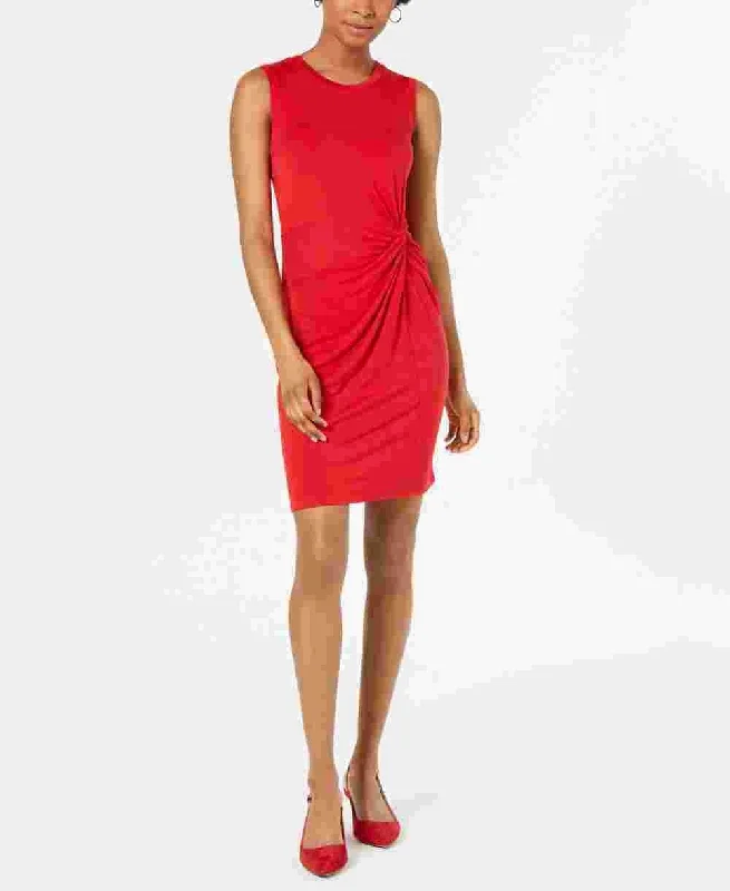 Maison Jules Women's Twist-Front Draped Dress Red Size Small Monochrome unclassified dresses