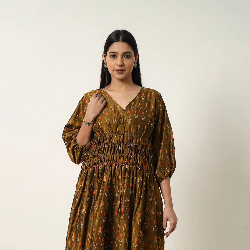 Mercerized Cotton Flared Pochampally Ikat Dress 07 Elegant unclassified dresses