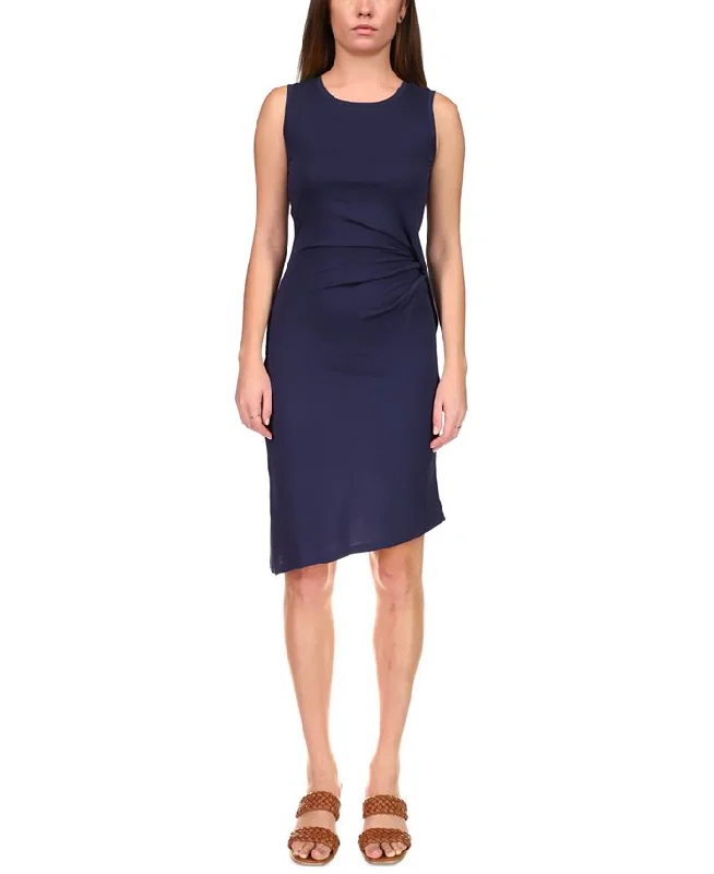 Michael Kors Women's Crewneck Draped Dress Blue Size Petite Small Halter unclassified dresses