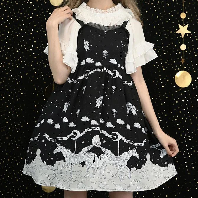 Night Fall Pegasus Lolita Strap Dress SD02433 Floral unclassified dresses