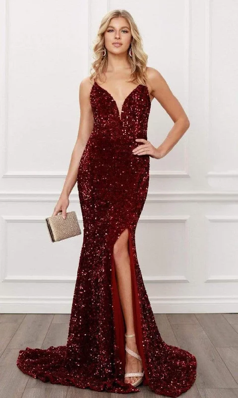 Nox Anabel - R433 V-Neck Trumpet Evening Dress Backless unclassified dresses