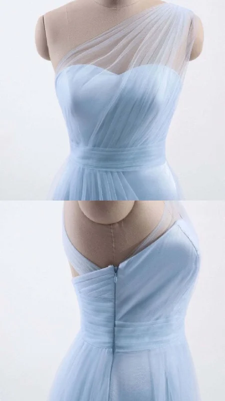 One Shoulder Sweetheart Ice Blue Bridesmaid Dress Fashionable unclassified dresses