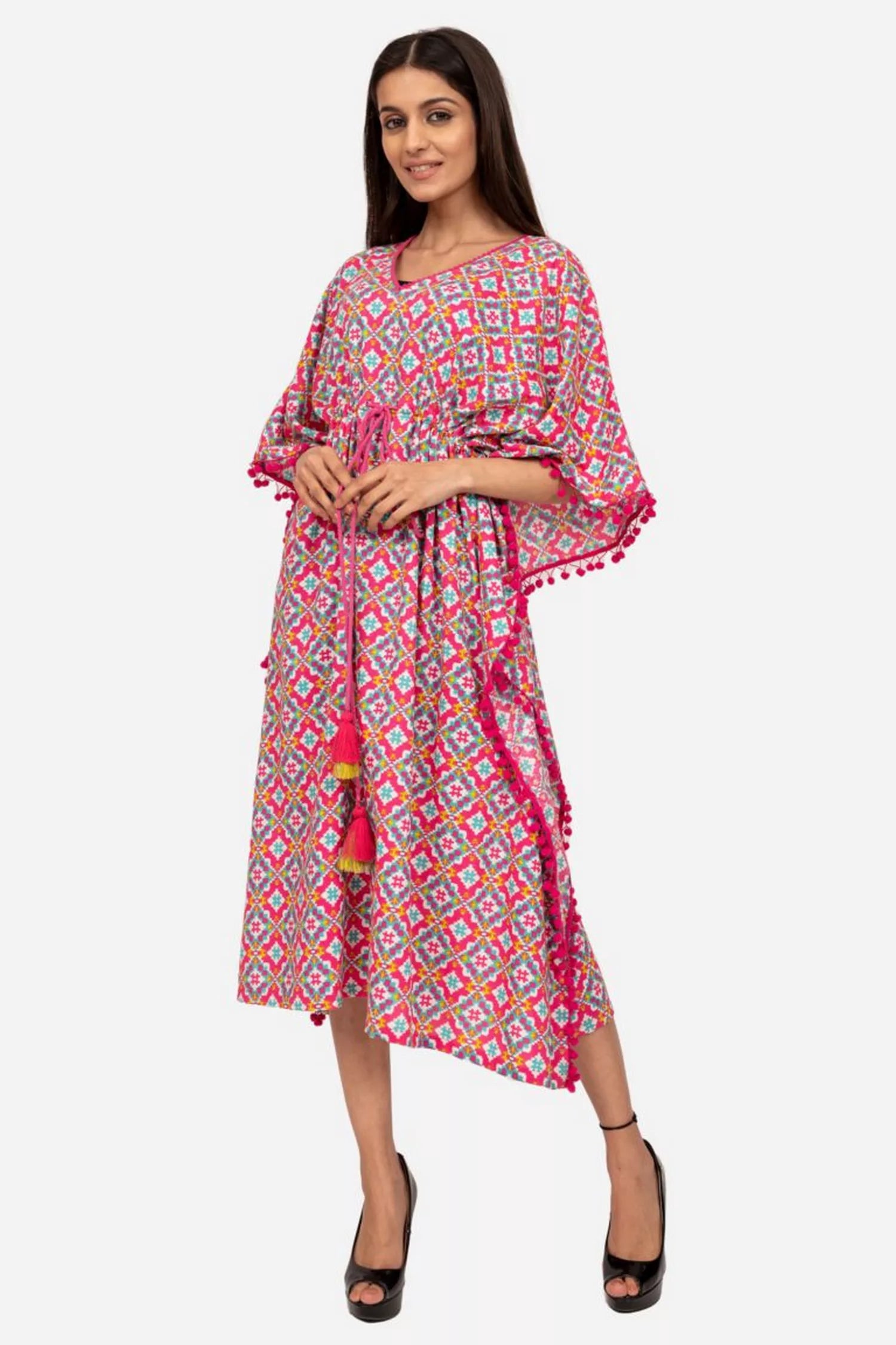 Pink And White Kaftan Dress Trendy unclassified dresses