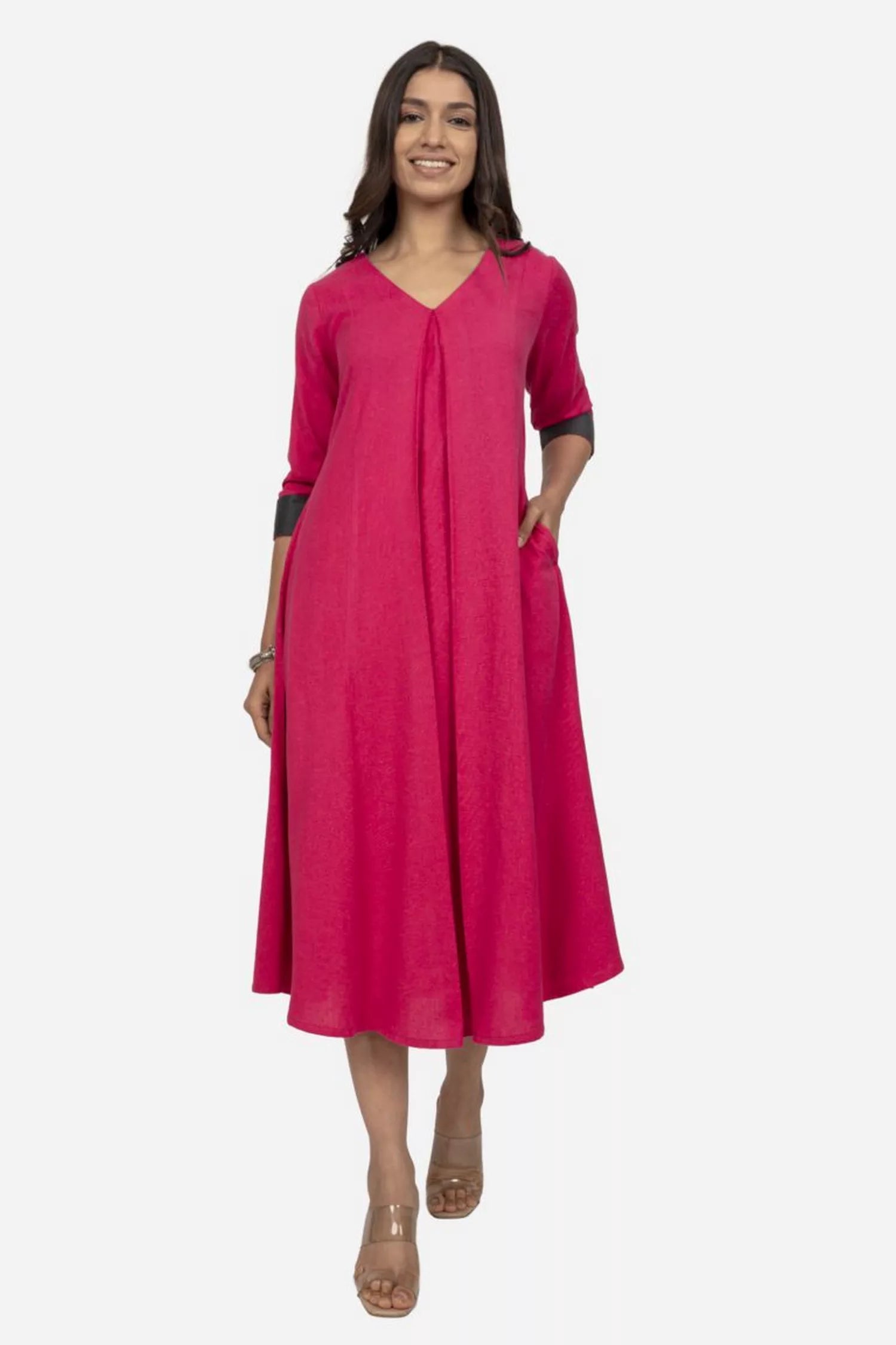 Pink Cotton Flex Kurta Dress Breathable unclassified dresses