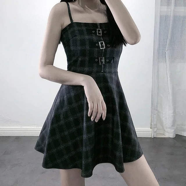 Plaid French Strap Dress SD00408 Sexy unclassified dresses